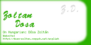 zoltan dosa business card